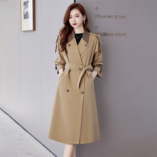 Trench Coat Women's Mid-length Casual Fashion Over The Knee Overcoat - Image 6