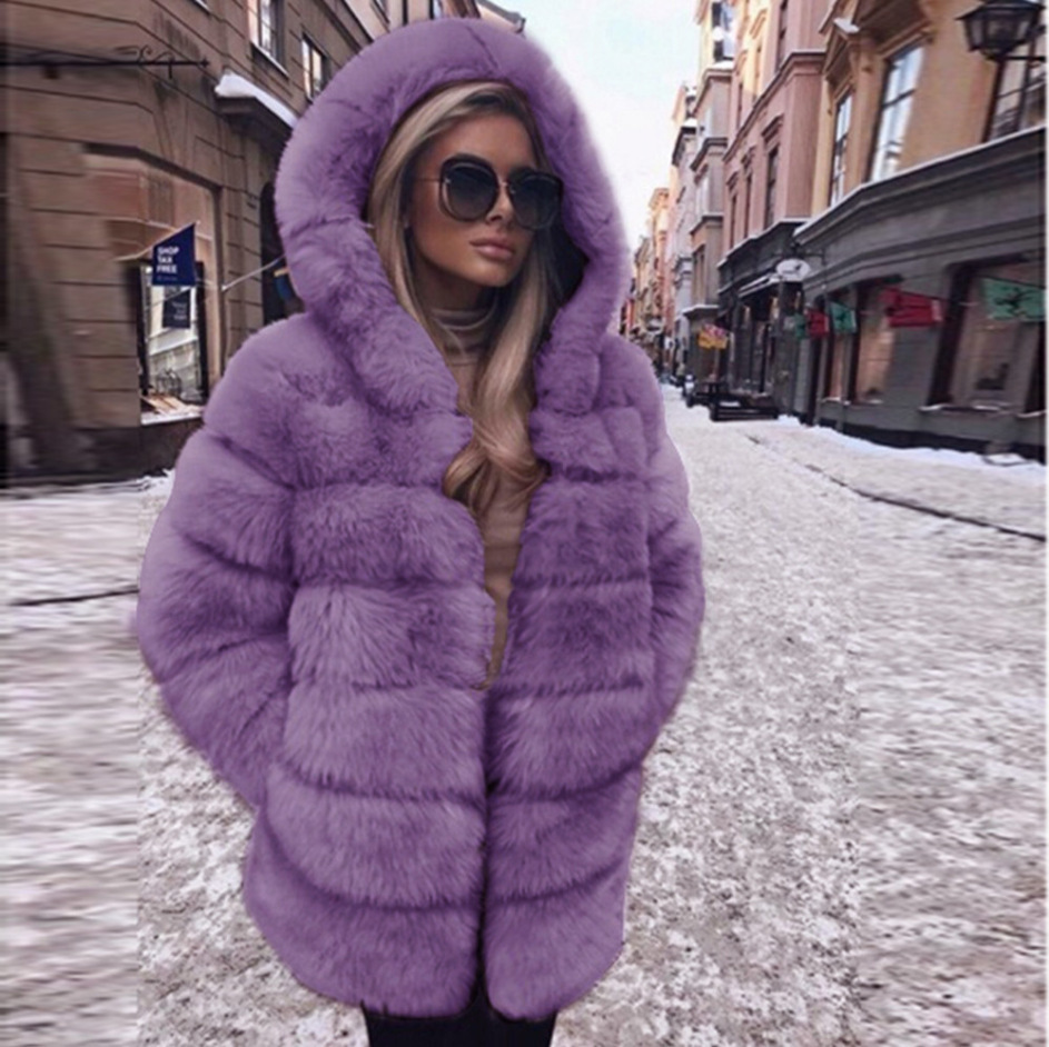 Women Luxury Winter Warm Fluffy Faux Fur Short Coat Jacket - Image 9