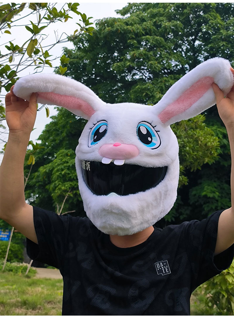 Decorative Rabbit Head Hat Protective Cover Warm Plush — изображение 8