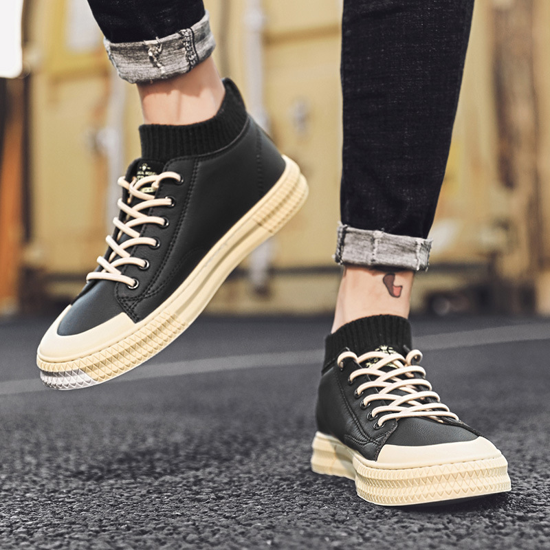 Lace-up breathable low heel shoes men's shoes