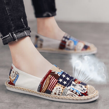 Linen Straw Fisherman's Linen Casual One-Step Men's Shoes