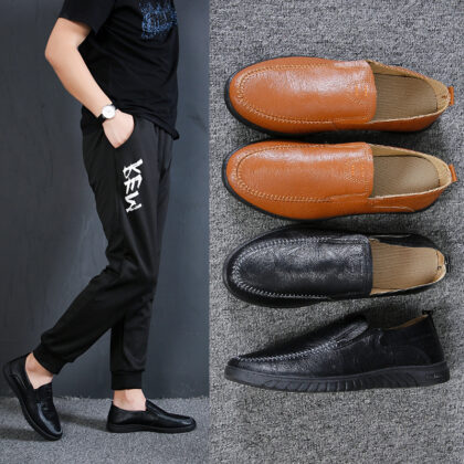 New Men's Casual Leather Shoes Lazy Shoes Pu Shoes
