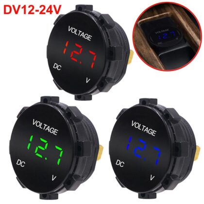 Automobile Digital Display Refitted Voltmeter Motorcycle Waterproof Led Lens Display Instrument