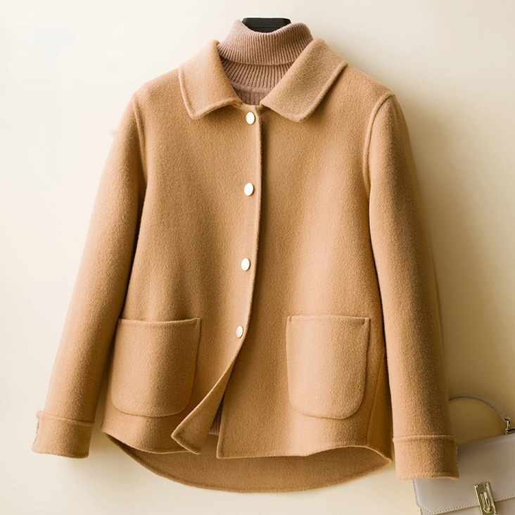 Double-sided Woolen Fallwinter Slim Wool Overcoat - Image 8