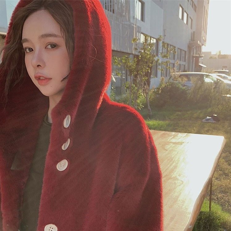 Winter New Hooded Thick Cotton Faux Fur Jacket — изображение 3