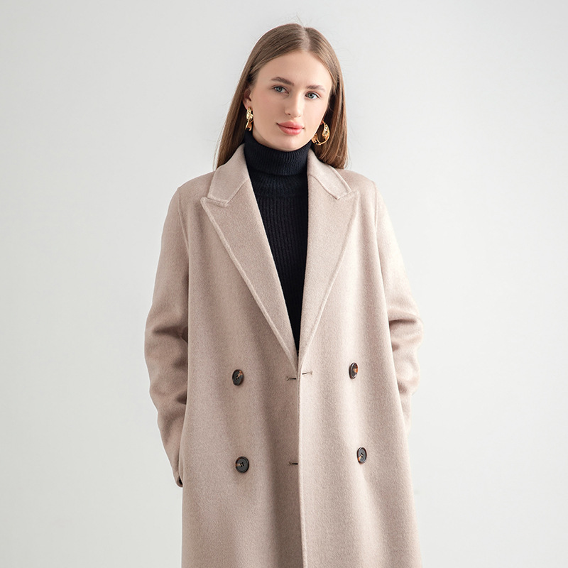 Women's Mid-length Woolen Wool Overcoat Coat - Image 6