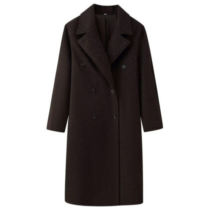 Double-breasted Wool Coat For Women