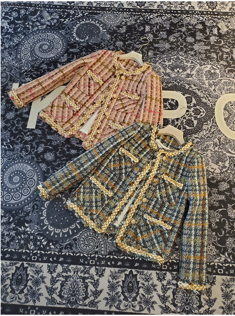 Small fragrant tweed short coat female fringed plaid - Image 4
