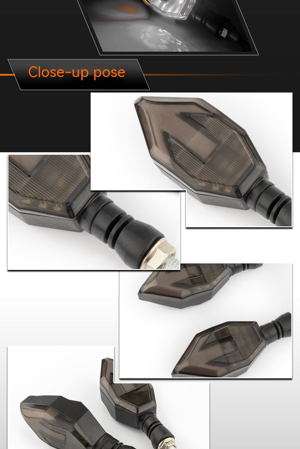 Motorcycle Arrow-shaped Light Guide Two-color LED Turn Signal Daytime Running Lamp - Image 10