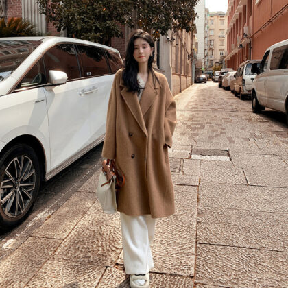 Alpaca Fleecefiber Woolen Overcoat For Women