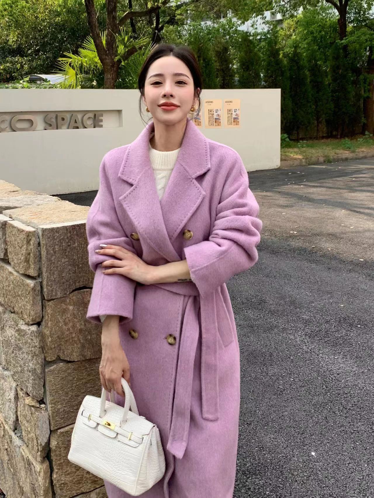 Light Luxury Thick Rabbit Fur Silk Double-faced Woolen Goods Coat — изображение 2