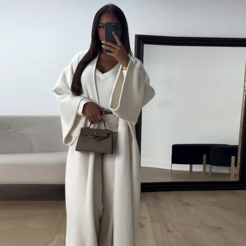 Autumn New Lazy Wind Loose Mid-length Cardigan Coat - Image 3