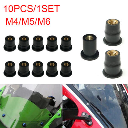 Motorcycle Modified Windshield Rubber Nut Brass Nut Expansion Rubber Well Nut Riveting Fasteners 10