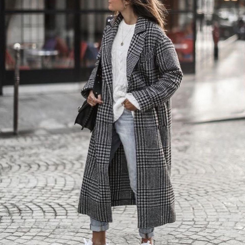 Women's Printed Dragon And Phoenix Woolen Coat - Image 6