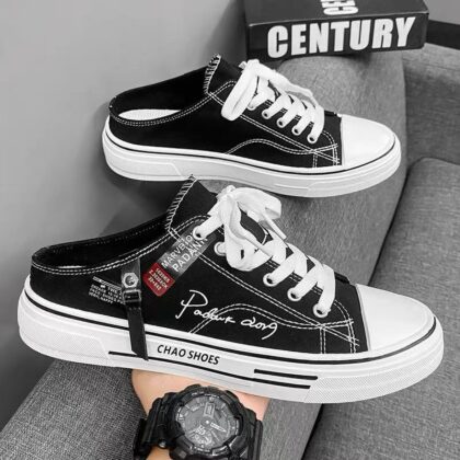 Canvas Men's Breathable Versatile Slip-on Lofter Heel-free Sports Casual Shoes