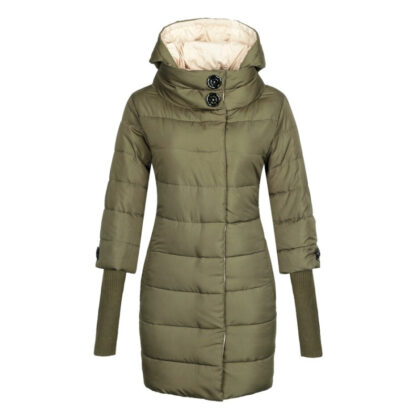 Winter Jacket Women Hooded Cotton Parka Long Coat Plus Size