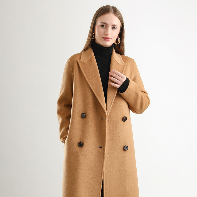 Women's Mid-length Woolen Wool Overcoat Coat - Image 3
