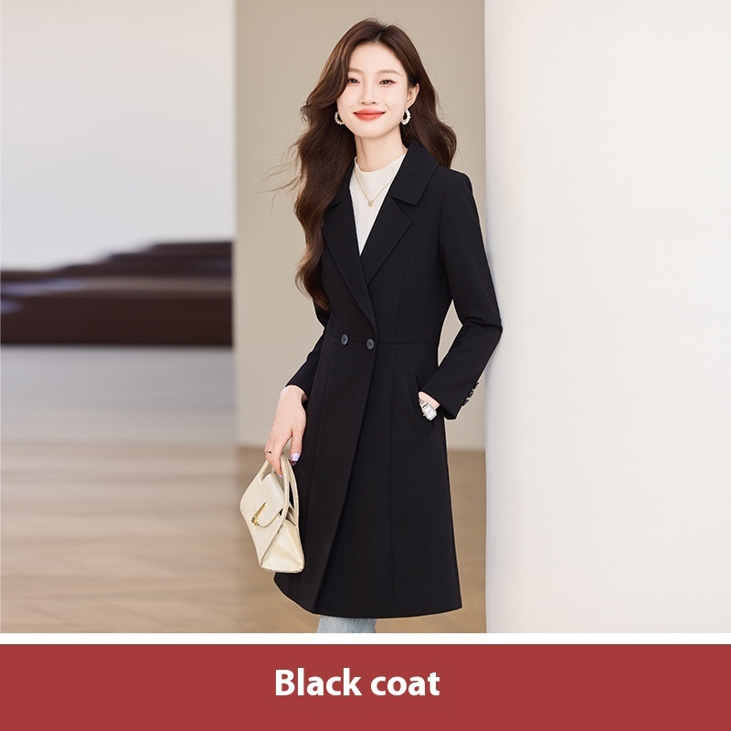 Black Suit Trench Coat Coat For Women Autumn - Image 6