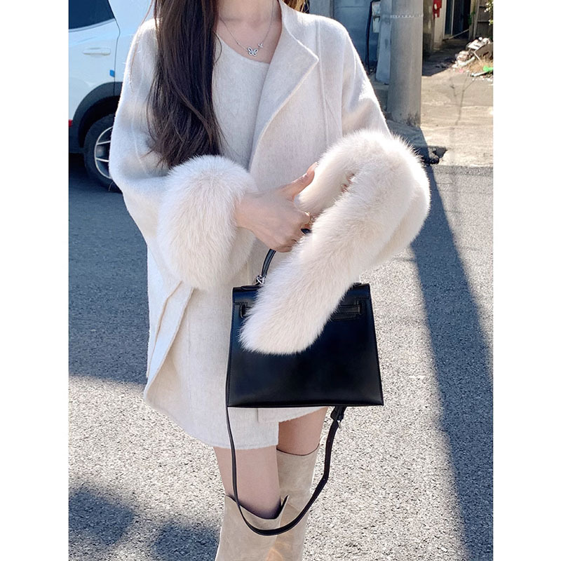 Women's Wool Coat Temperament Long Sleeve Korean Style Fashionable Jacket Retro Slim Solid Color Coat - Image 8