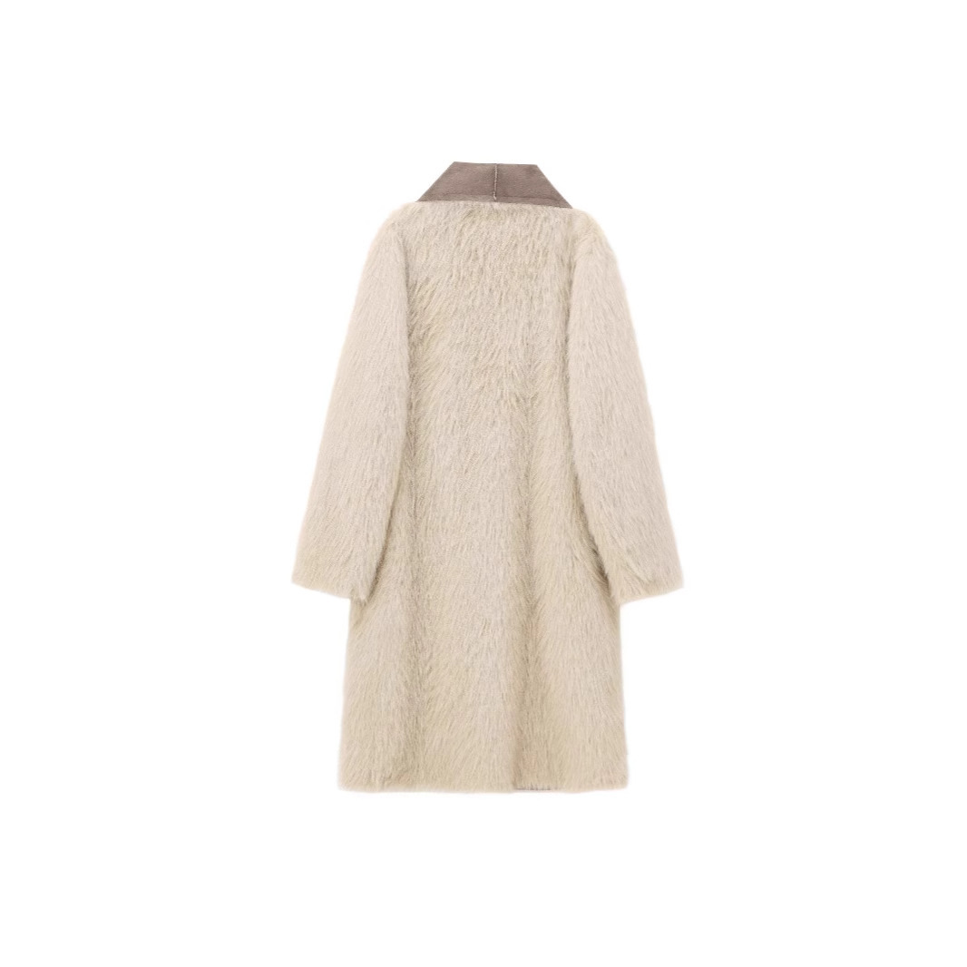 Women's Fashion Pocket Decoration Long Turn-down Collar Coat - Image 4