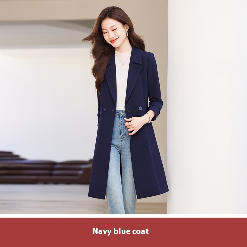 Black Suit Trench Coat Coat For Women Autumn - Image 7