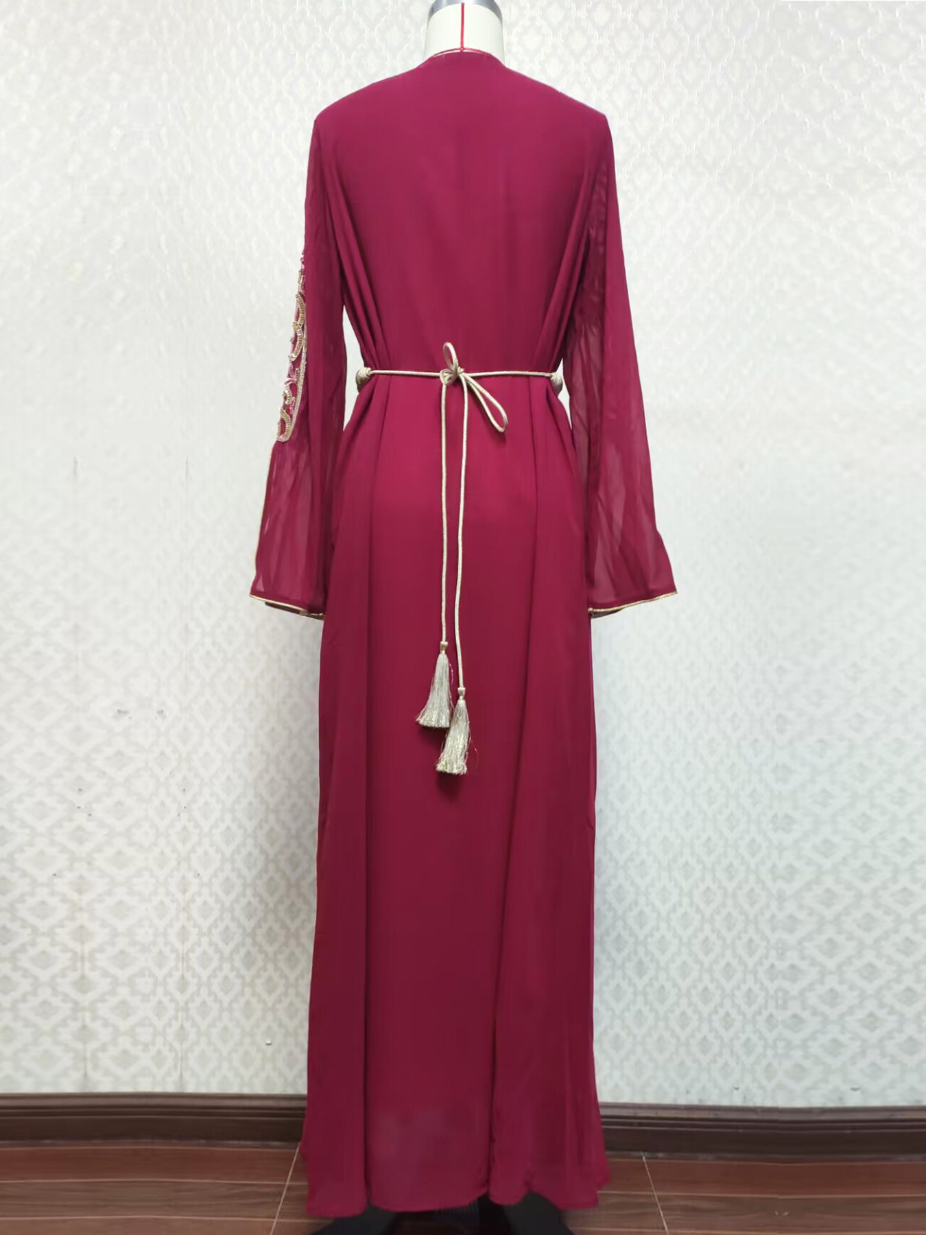 3737 Guerbang Arab Dubai Foreign Trade Embroidery Applique Dress - Image 8