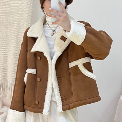 Suede Soft Waxy Lamb Coat Girl
