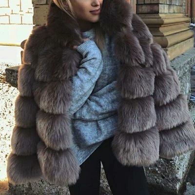 Women Luxury Winter Warm Fluffy Faux Fur Short Coat Jacket - Image 4