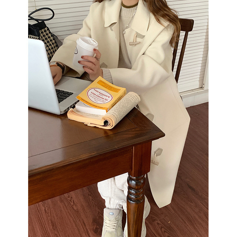 Loose Fashion Casual Woolen Mid-length Coat — изображение 4