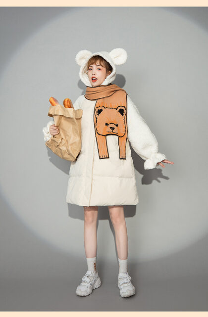 Lamb wool cotton-padded coat