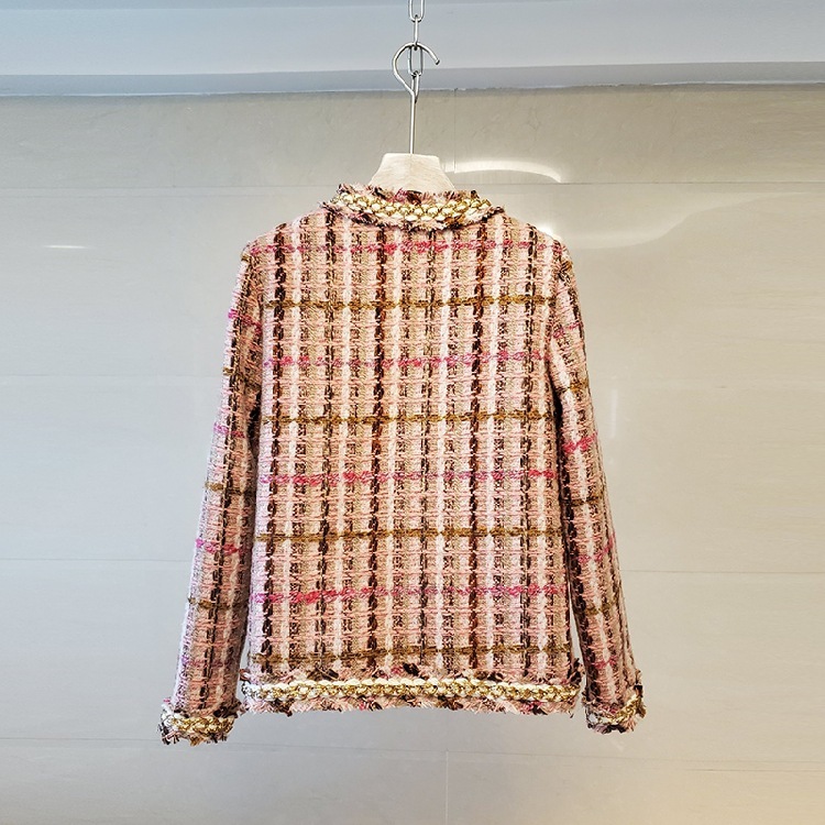 Small fragrant tweed short coat female fringed plaid - Image 2