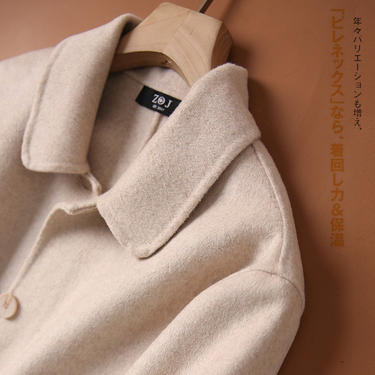 Fashion Pure Color Woolen Coat Women Short — изображение 3