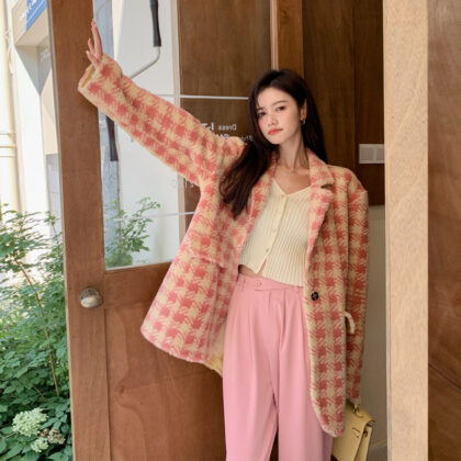 Lamb Fur Integrated Women's Suit Coat