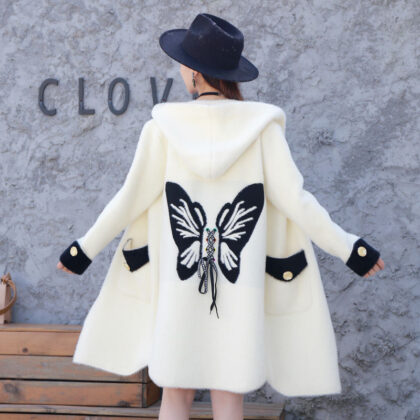 Loose faux velvet jacket