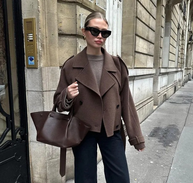 Loose Double Buckle Lapel Long Overcoat Outerwear — изображение 8