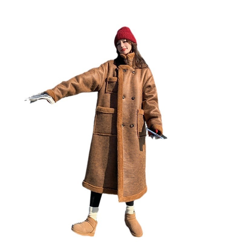 Women's Winter Double-sided Lamb Wool Coat Overcoat - Image 5