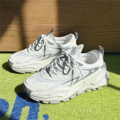 Thick-soled Daddy Shoes Sports Low-top Outdoor Solid Color Artificial Leather