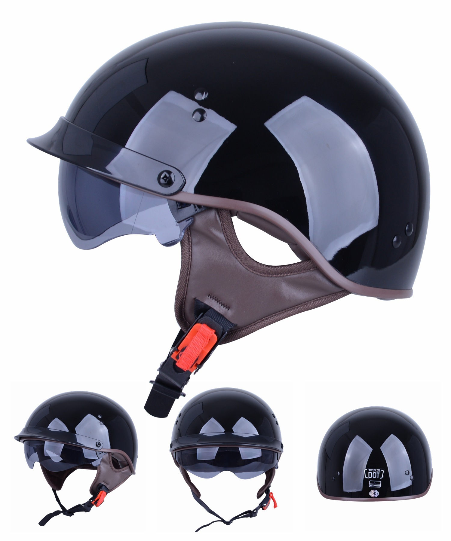 Retro Motorcycle Four-season Men's Harley Riding Helmet - Image 10