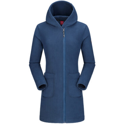 Mid long fleece jacket with hood