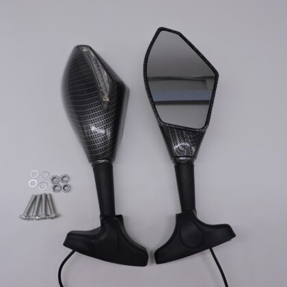 Motorcycle rearview mirror with lights