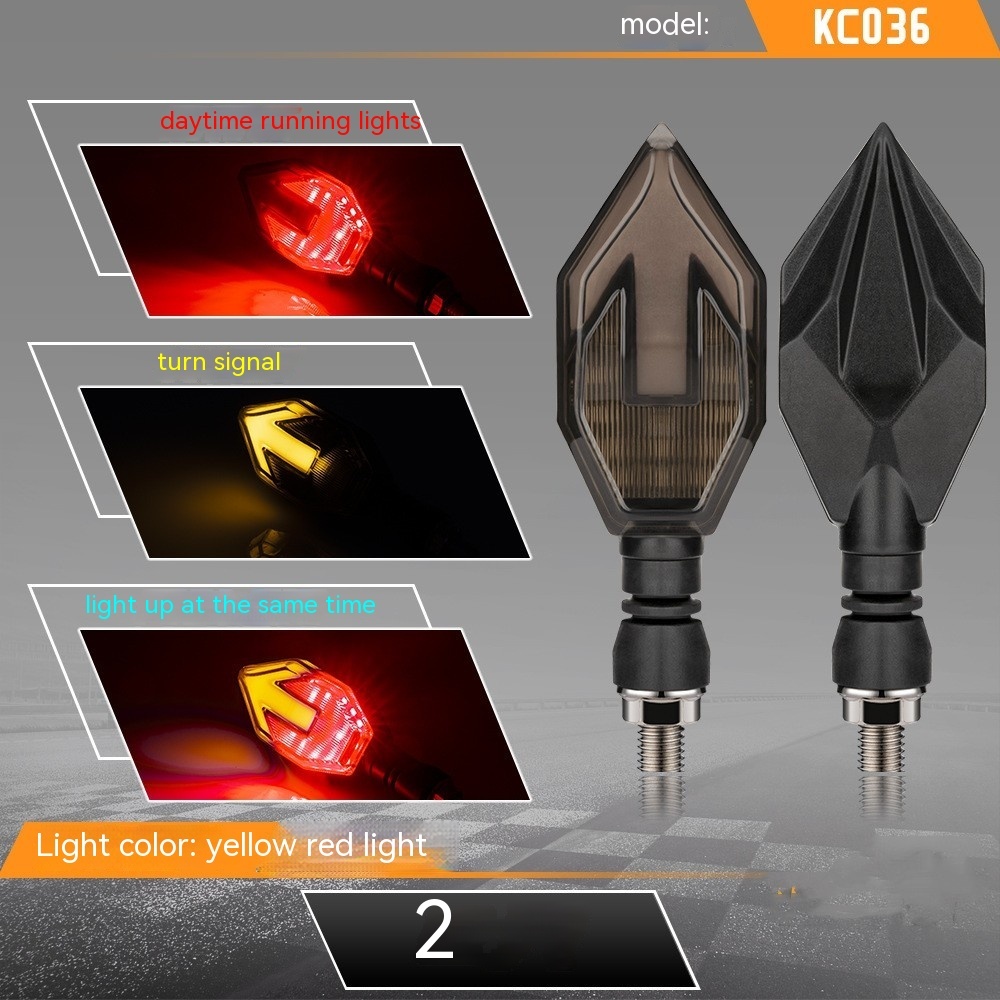 Motorcycle Arrow-shaped Light Guide Two-color LED Turn Signal Daytime Running Lamp - Image 6