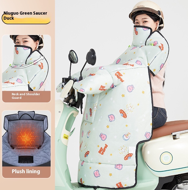 Windshield Winter Thick Windshield Winter Extra Thick Band Leg Blocking Windshield Electric Car Winter Fleece-lined Thickened Quilt - Image 10