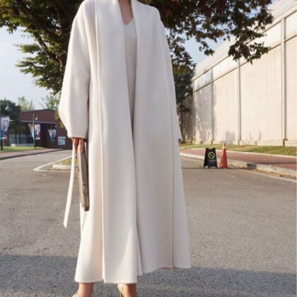 Long woolen overcoat