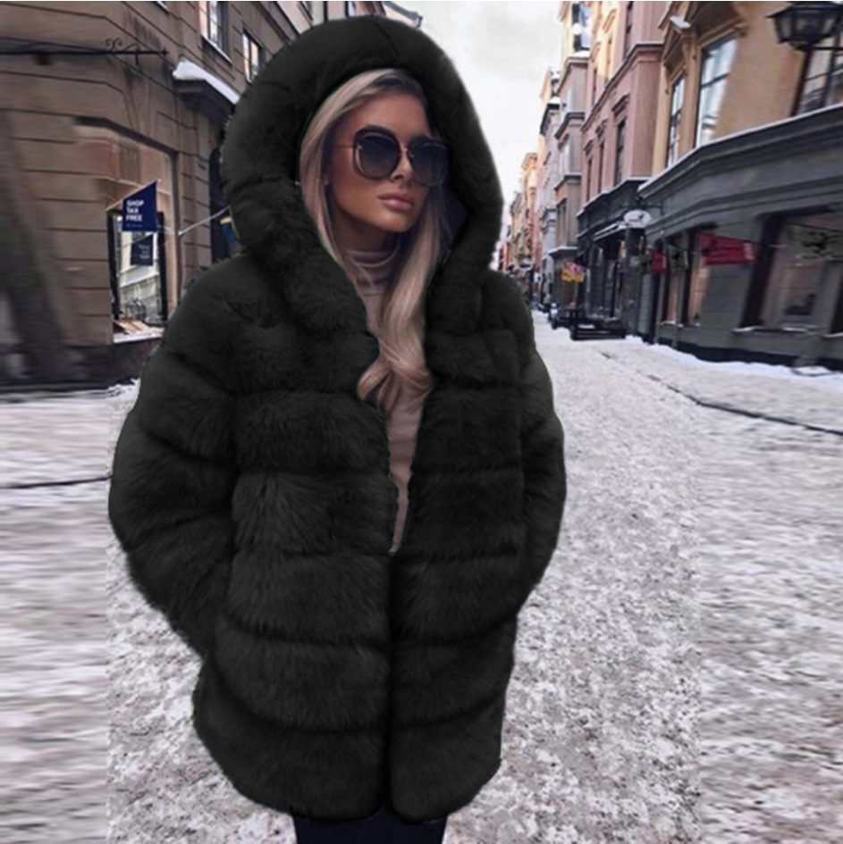 Women Luxury Winter Warm Fluffy Faux Fur Short Coat Jacket - Image 2