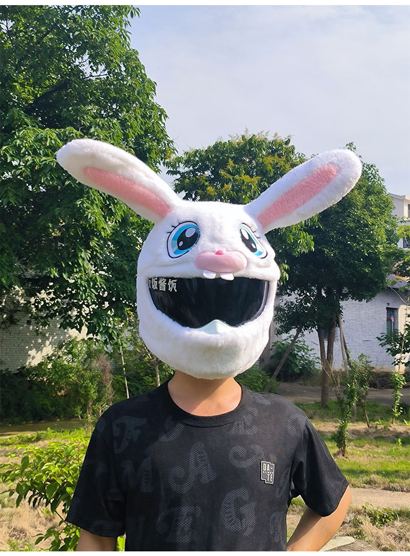 Decorative Rabbit Head Hat Protective Cover Warm Plush — изображение 10