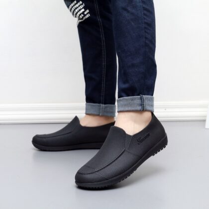 Fashionable Simple Solid Color Low-top Men's Rain Boots