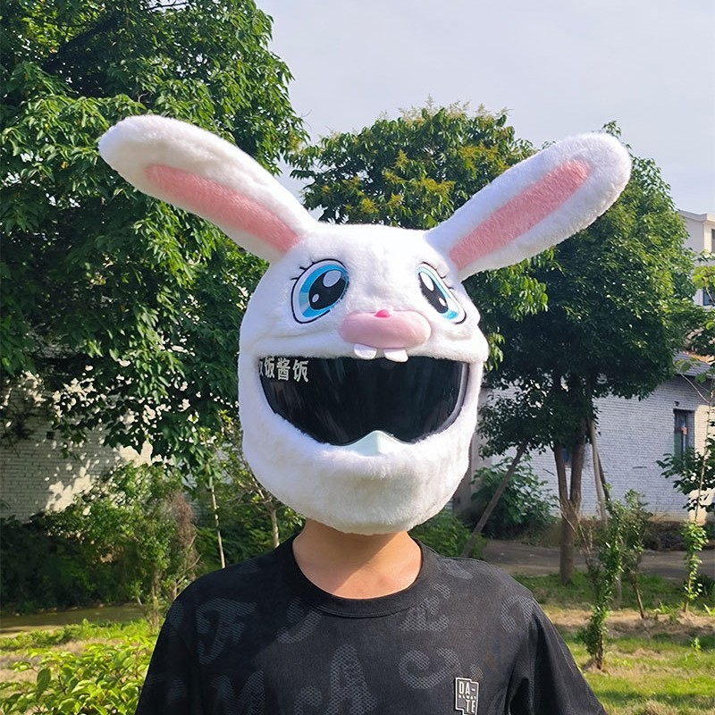 Decorative Rabbit Head Hat Protective Cover Warm Plush