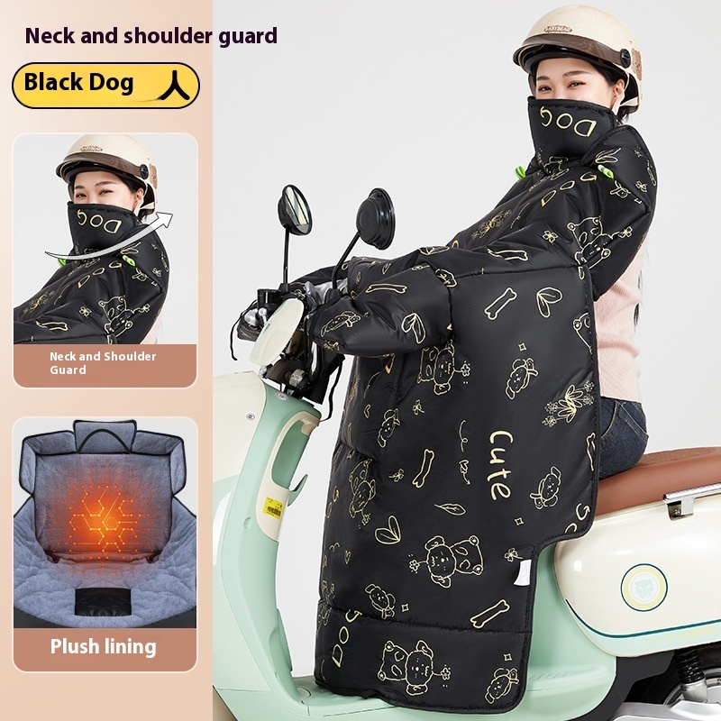 Windshield Winter Thick Windshield Winter Extra Thick Band Leg Blocking Windshield Electric Car Winter Fleece-lined Thickened Quilt - Image 6