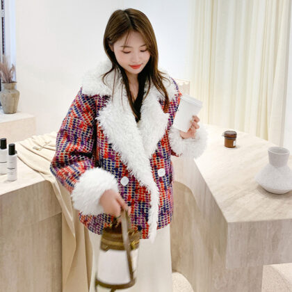 Xiaoxiangfeng Real Shot New Wool Lamb Jacket