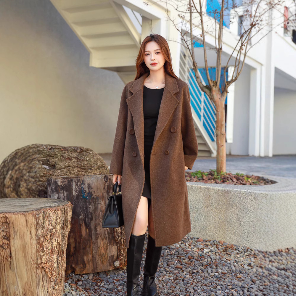 Double-sided Wool Overcoat Women's Mid-length Woolen Coat - Image 3
